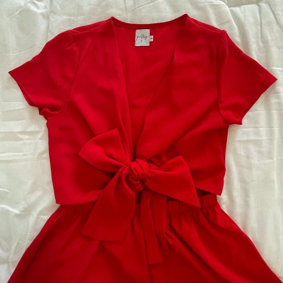 Princess Polly Sweet Sahara Tie Romper in Red - Picture 3 of 4